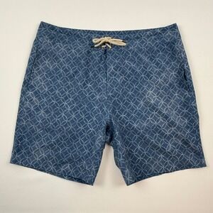 Faherty Mens‎ Beacon Trunk Midnight Sashiko Blue Board Shorts 34 MSU2100-MNB